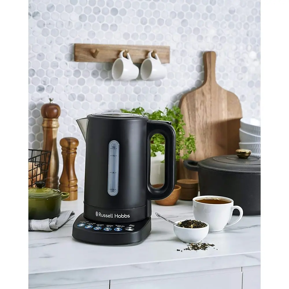 Russell Hobbs RHK510BLK Electric Addison 1.7L Digital Water Kettle SS Matte BLK