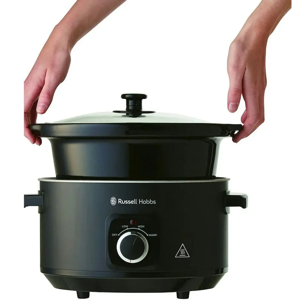 Russell Hobbs RHSC4A Electric 4L Slow Cooker/Ceramic Bowl Pot w/ Lid Matte Black