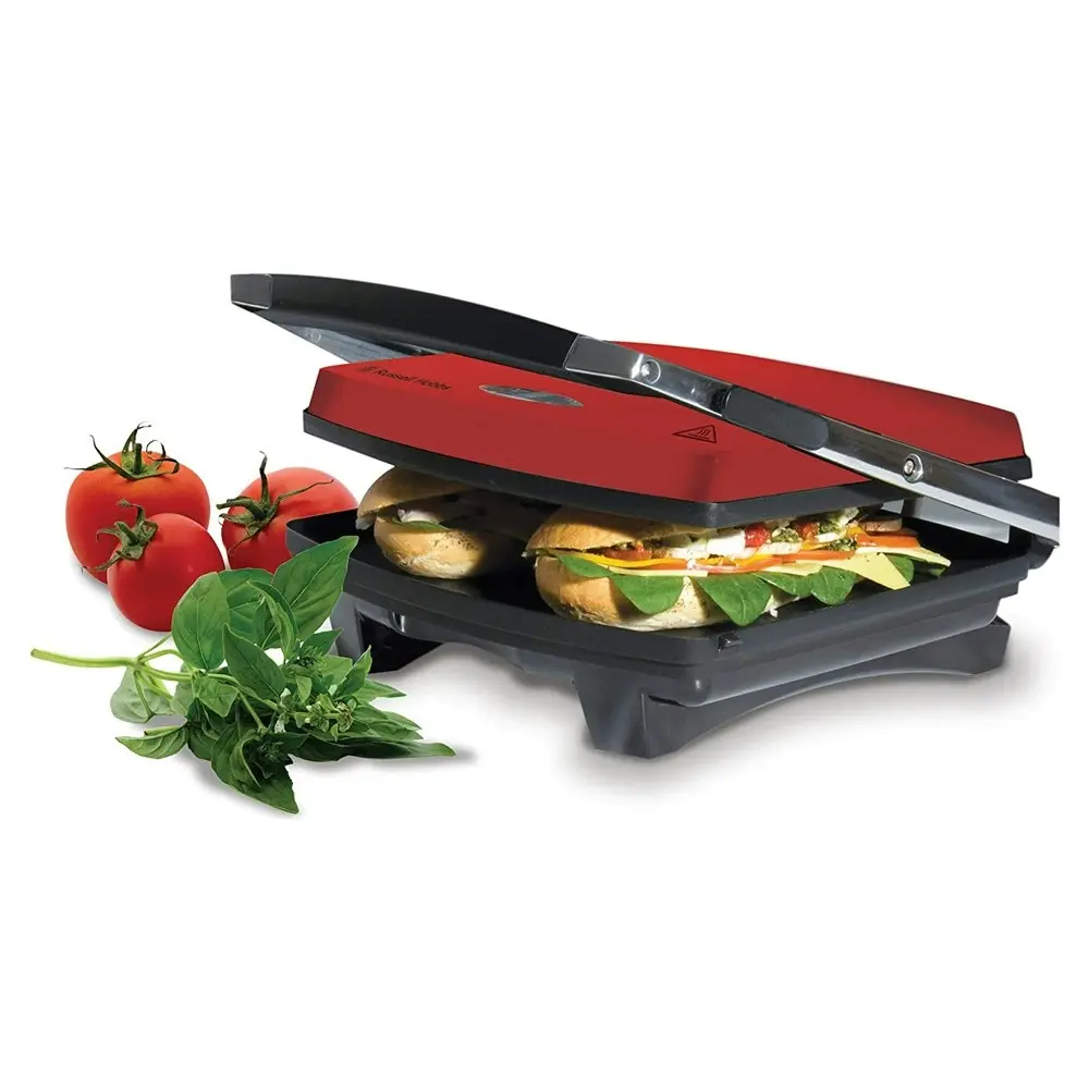 Russell Hobbs RHSP801REDE Non-Stick Electric 2100W 4-Slice Sandwich Press Red