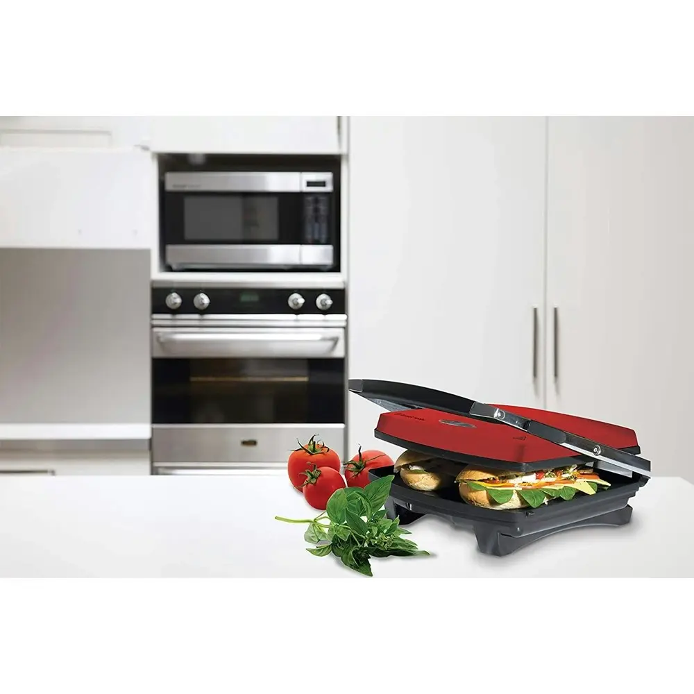 Russell Hobbs RHSP801REDE Non-Stick Electric 2100W 4-Slice Sandwich Press Red