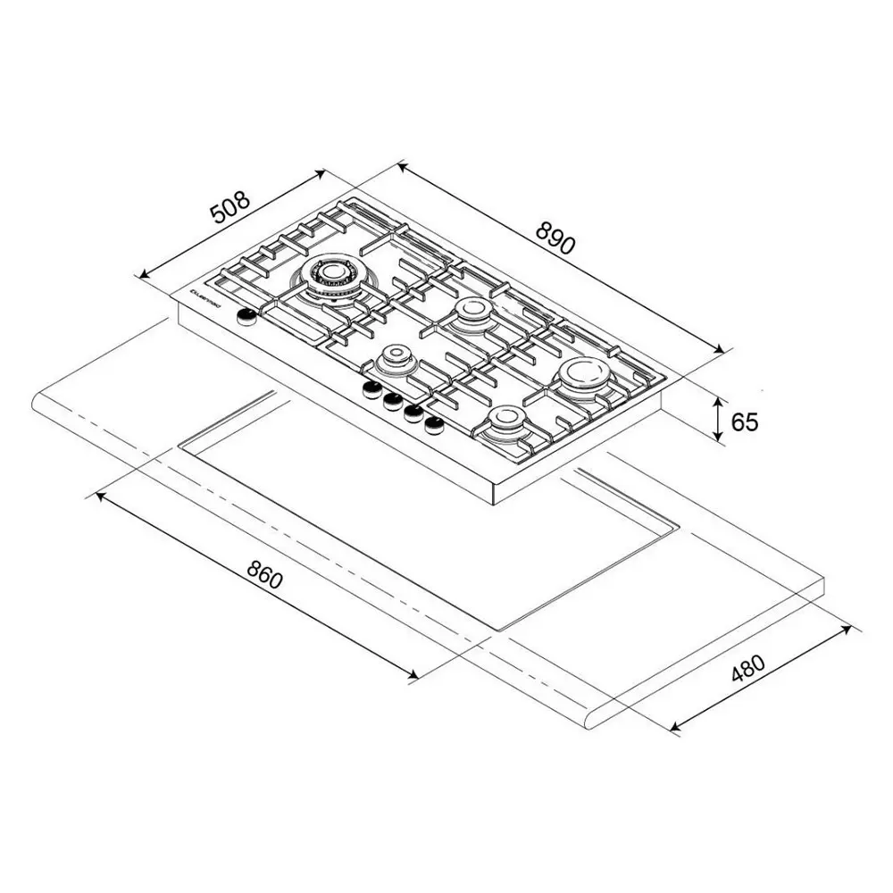 Kleenmaid Gas Surface Mount Built In Cooktop Stove/Cooktop Stainless Steel 90cm