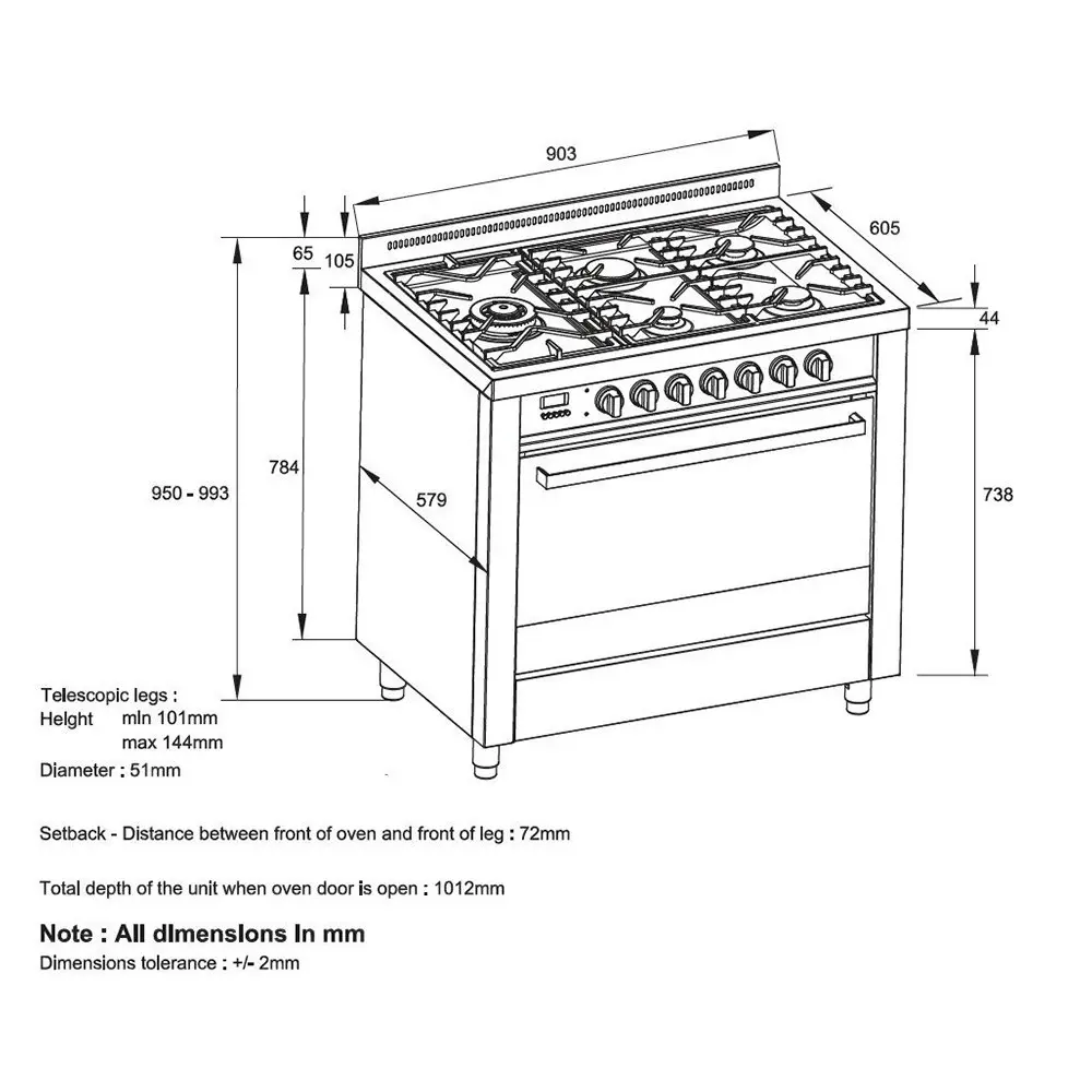 Kleenmaid Stainless Steel Dual Freestanding Fan Forced Oven/Gas Stovetop 90cm