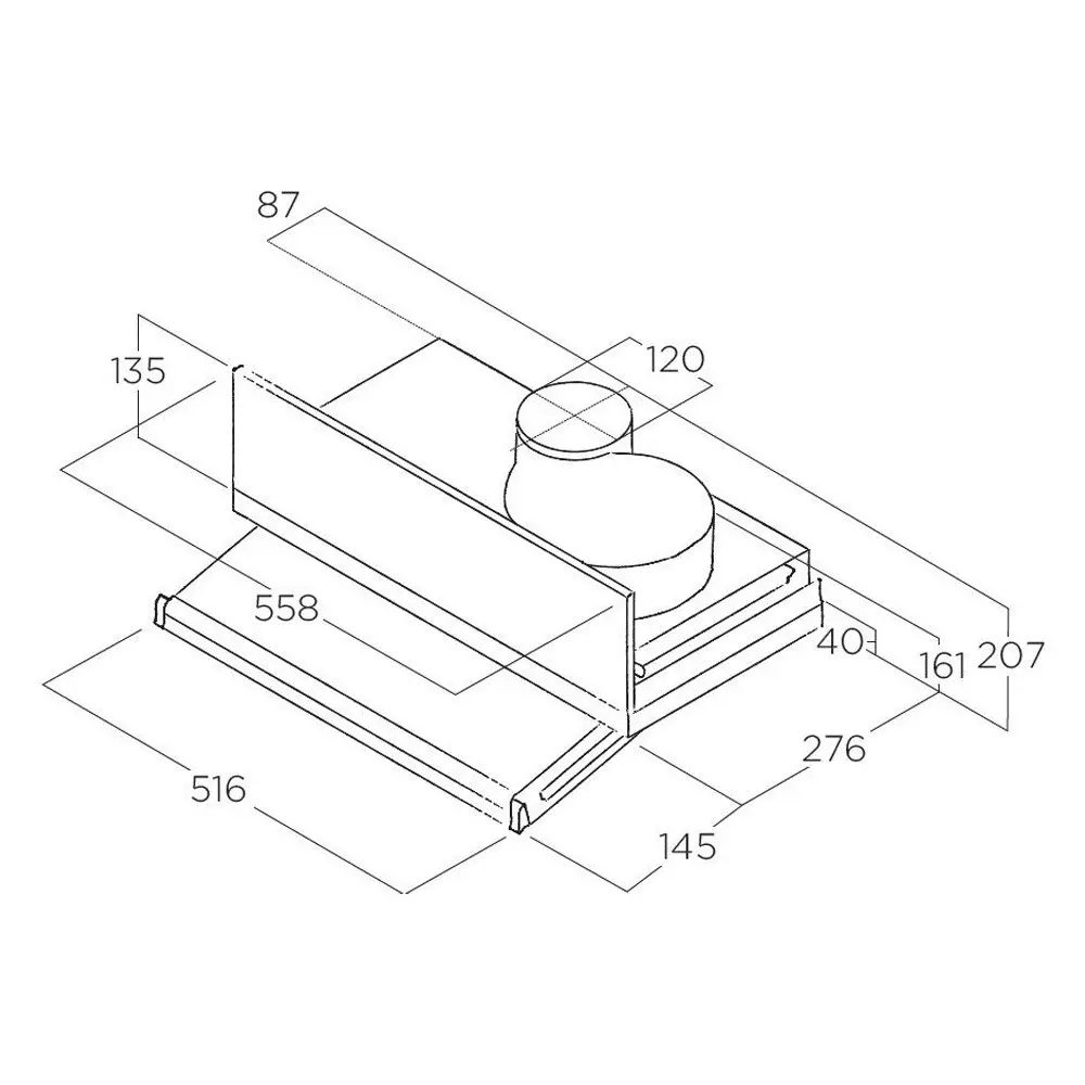 Kleenmaid 650m3/h Concealed Pull/Slide Out Rangehood Odour/Smoke Extraction 60cm