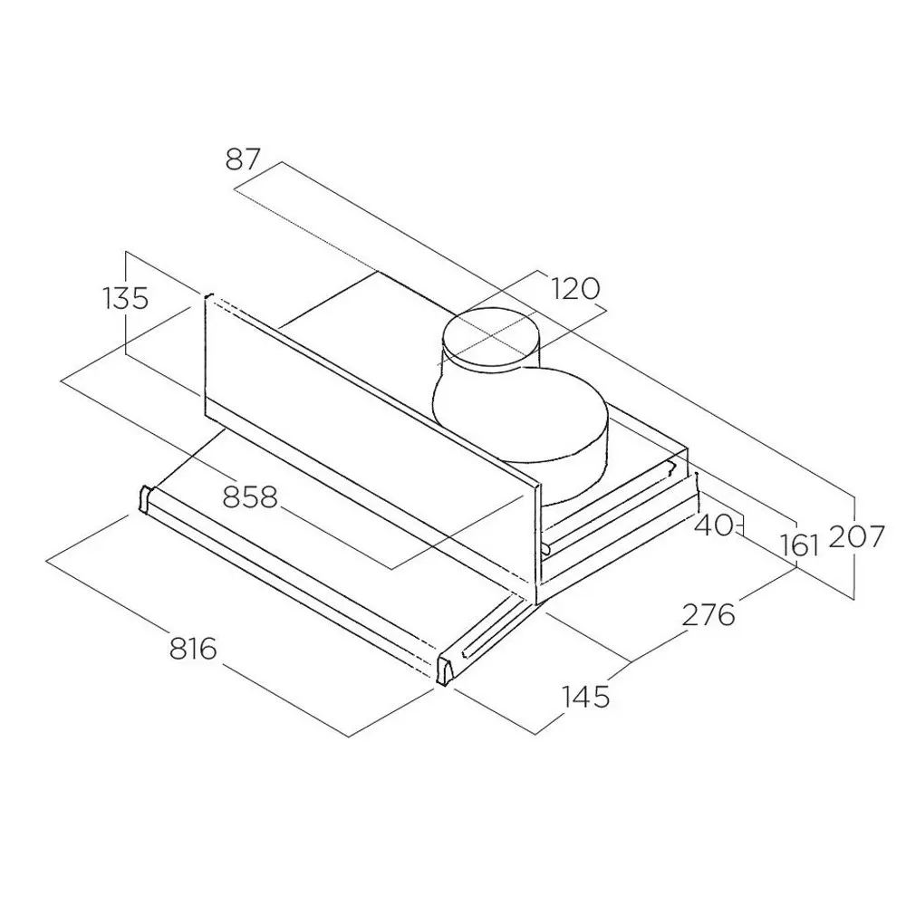 Kleenmaid 650m3/h Concealed Pull/Slide Out Rangehood Odour/Smoke Extraction 90cm