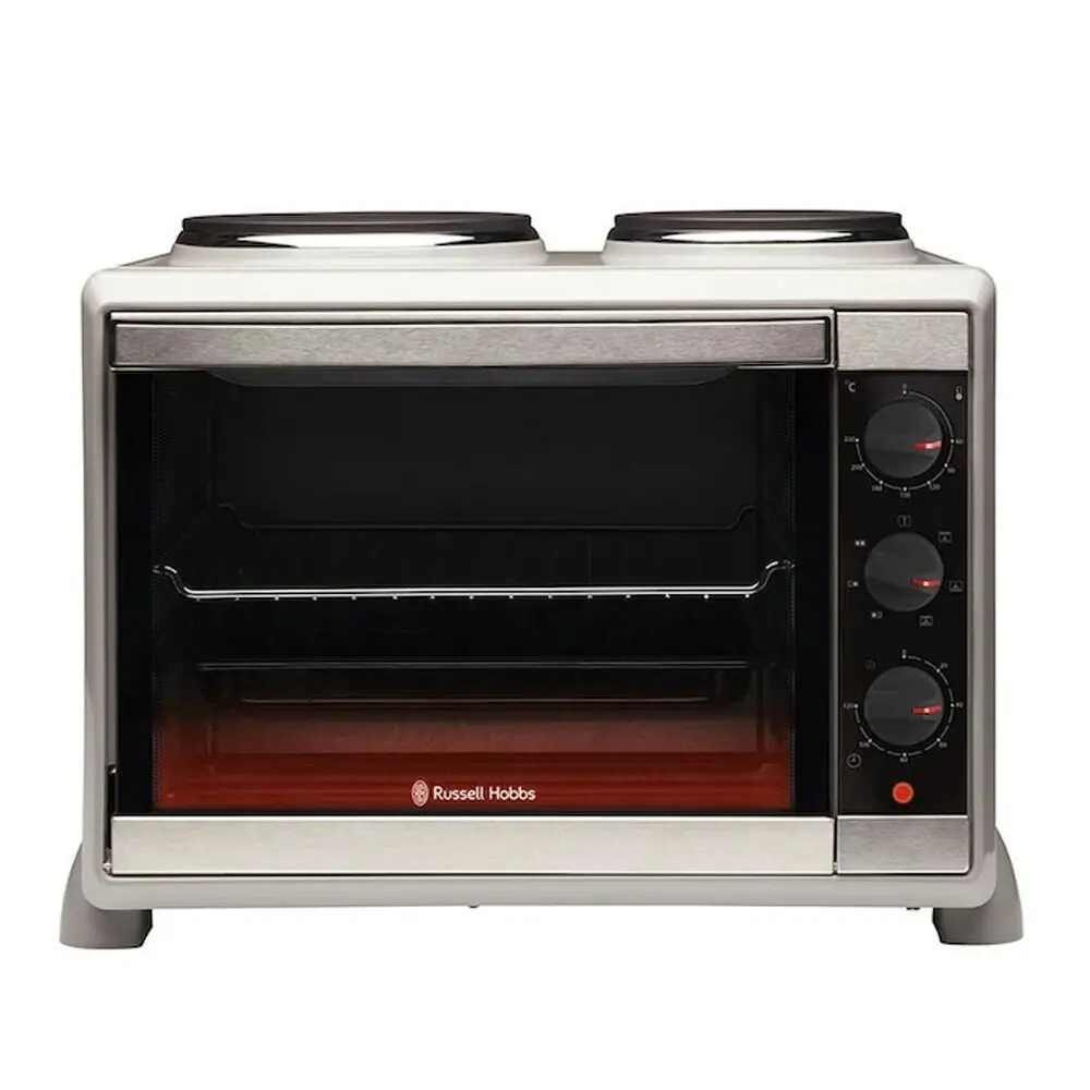 Russell Hobbs RHTOV2HP Compact Kitchen Electric Toaster Oven 30L w/Hotplate/Rack