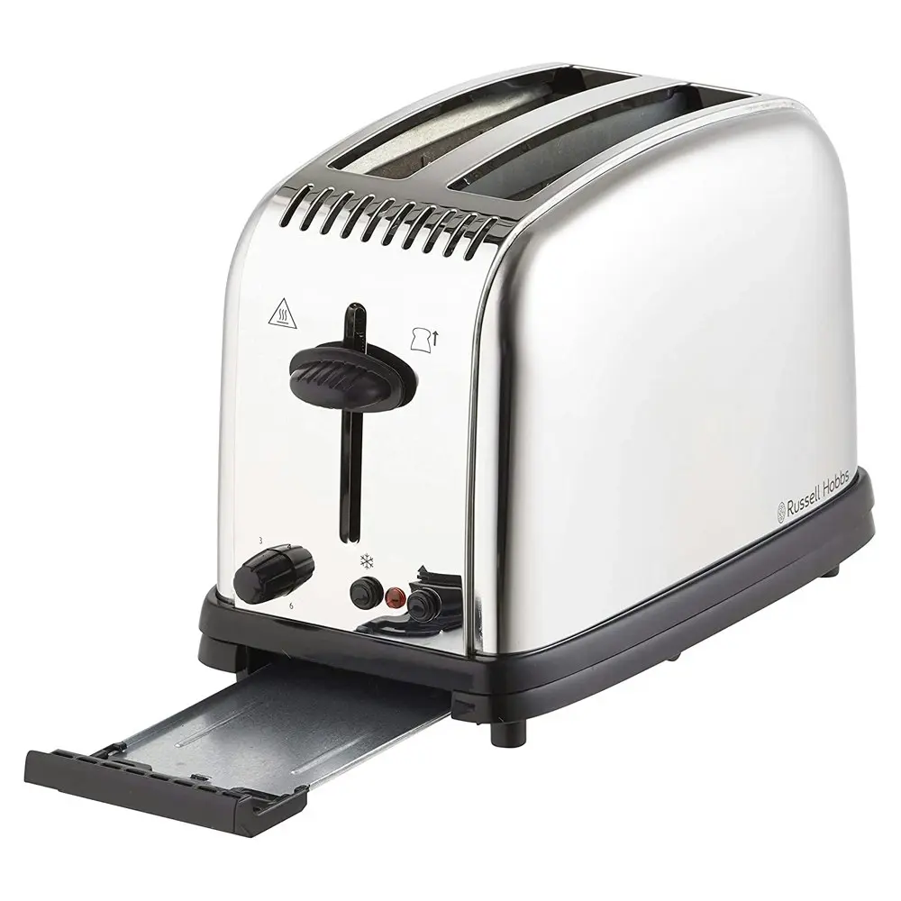 Russell Hobbs RHT12BRU Classic 2 Slice Toaster Brushed Stainless Steel 1670W