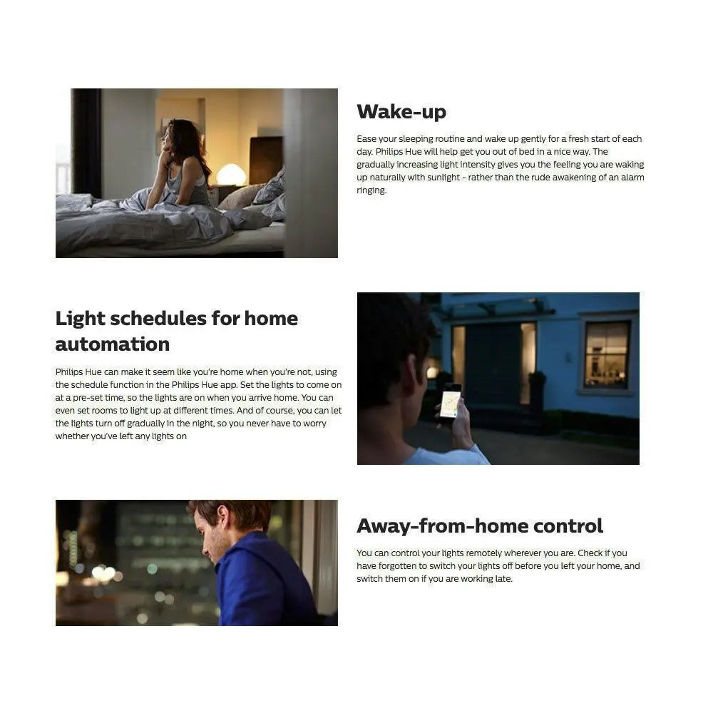 Philips Hue Wi-Fi Starter Kit/2.0 Bridge/Colour E27 LED Light Bulb/2m Lightstrip