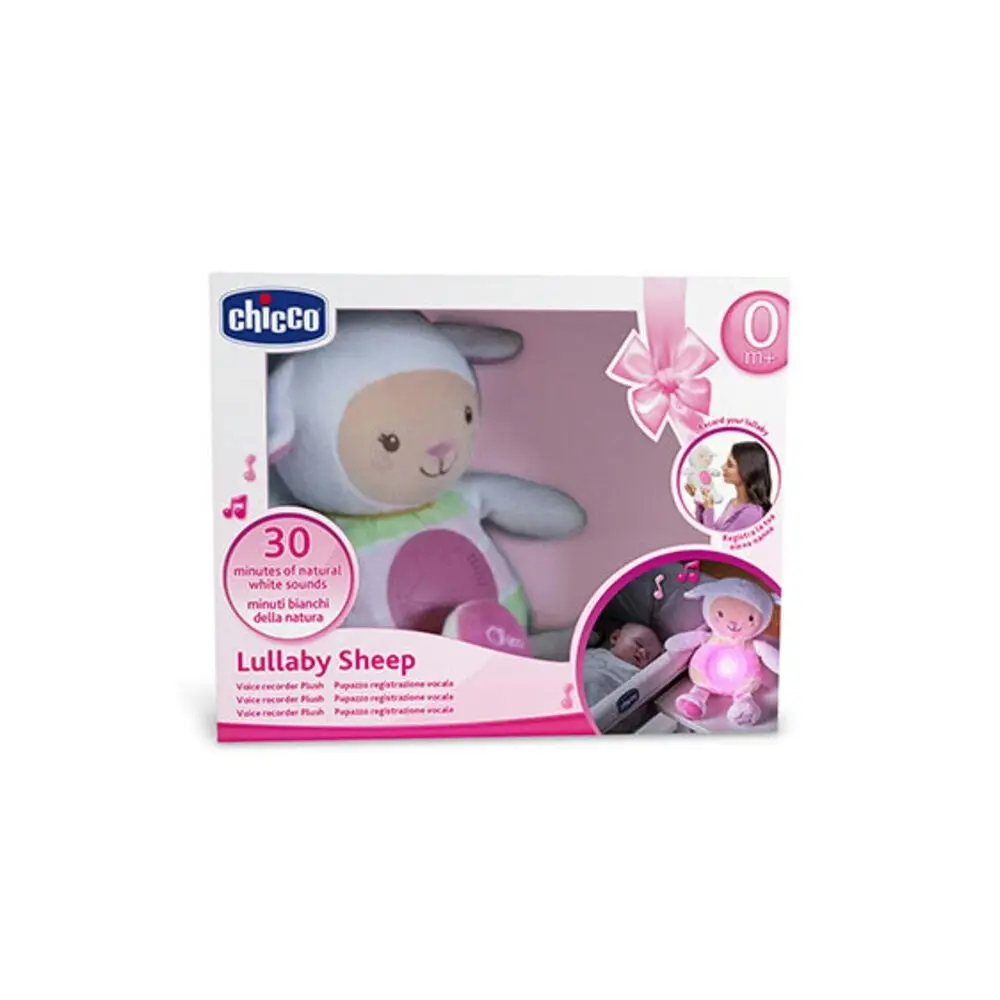 Chicco Lullaby Sheep Baby Toy/Night light w/Voice Recorder/Sound Sensor 0m+ Pink