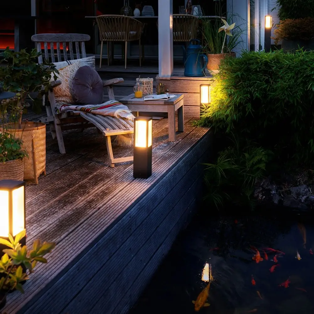 Philips Hue Impress LED Outdoor Pedestal Warm/Cool Path Smart Light Base Kit