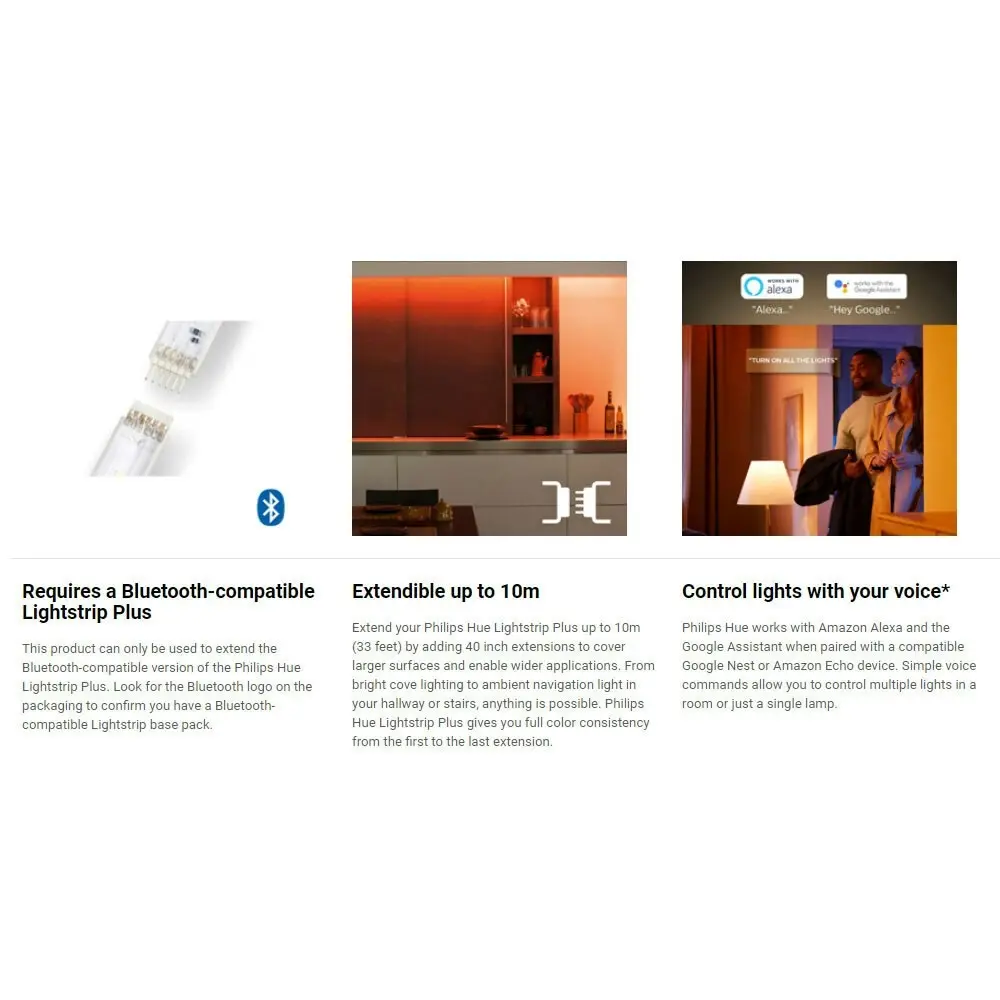 Philips Hue Plus 1M Extension White & Colour Ambiance Bluetooth for Lightstrip