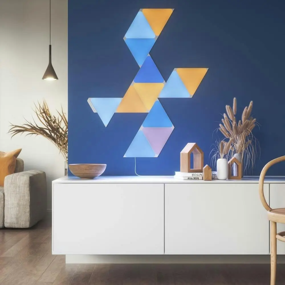 9pc Nanoleaf Shapes Classic Wall Light Smart Panels App Controlled Triangles Kit