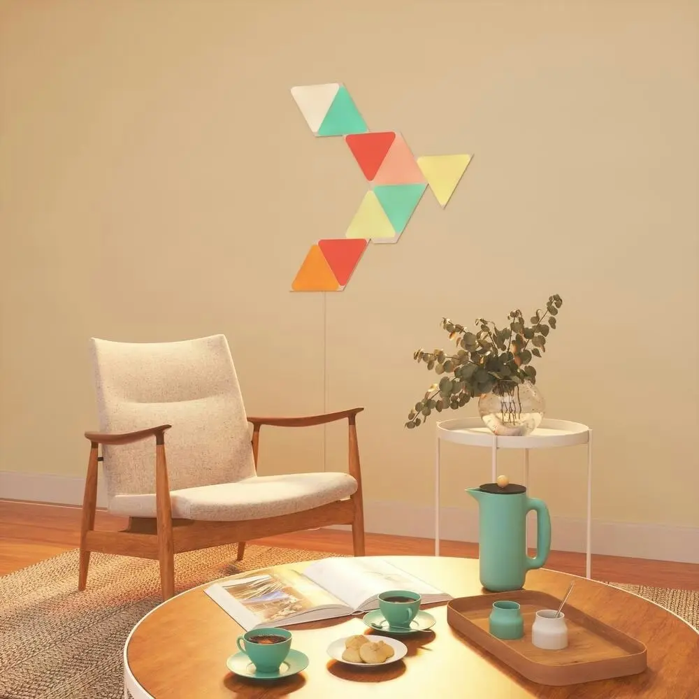 9pc Nanoleaf Shapes Classic Wall Light Smart Panels App Controlled Triangles Kit