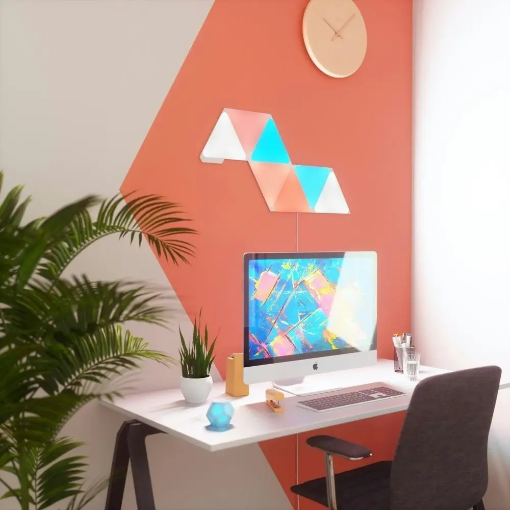 Nanoleaf Shapes Triangles Starter Kit Wall Mounted 4 Light Panels App Control