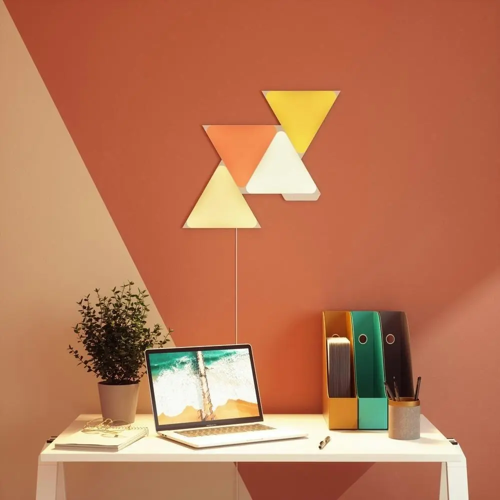 Nanoleaf Shapes Triangles Starter Kit Wall Mounted 4 Light Panels App Control