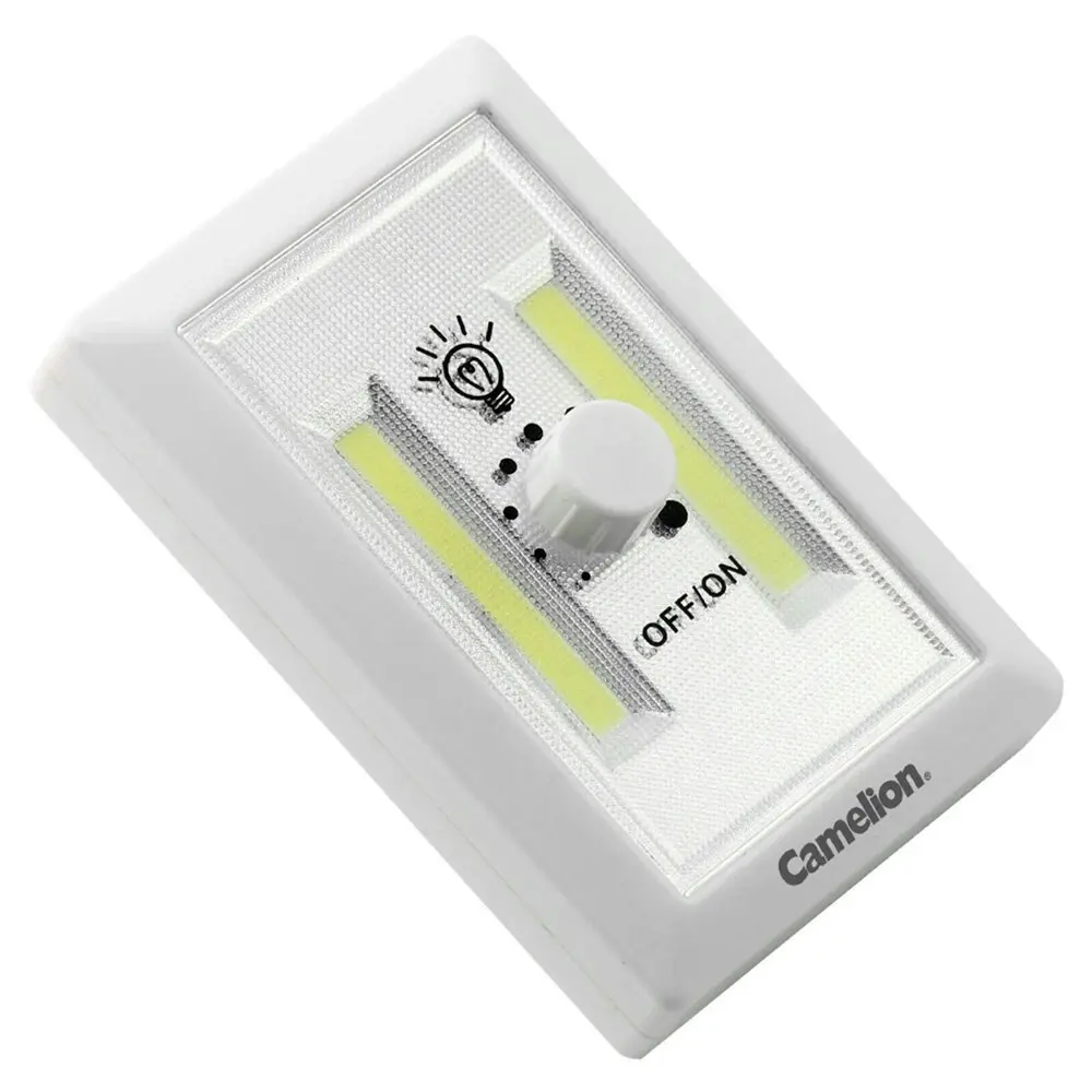 2x Camelion Portable Light Double 3W COB LED w/ Wall Mount & Dimmer Knob Switch