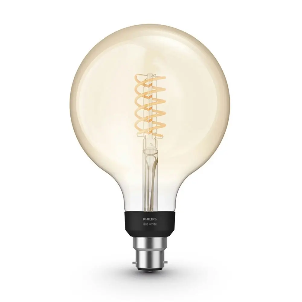 Philips G125 B22 Vintage 7W Hue Single Filament Light Bulb/Bluetooth Flame White