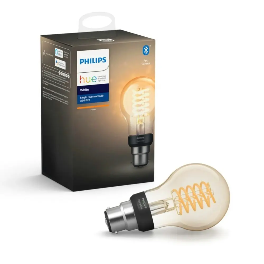 Philips Hue 11cm Smart Light LED Bulb Globe Filament A60 B22 w/ Bluetooth White