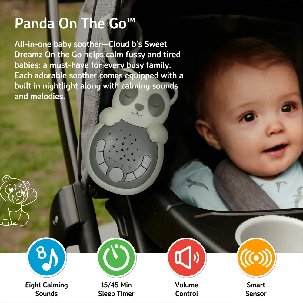 Cloud B Sweet Dreamz On The Go Panda Baby Sleep Night Light/Sleeping Aid Soother