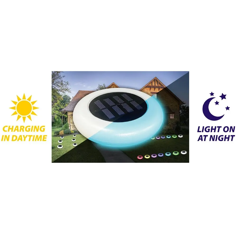 2pc 25th Hour Colour Change Solar Pathway/Pool/Garden Lights Outdoor/Waterproof