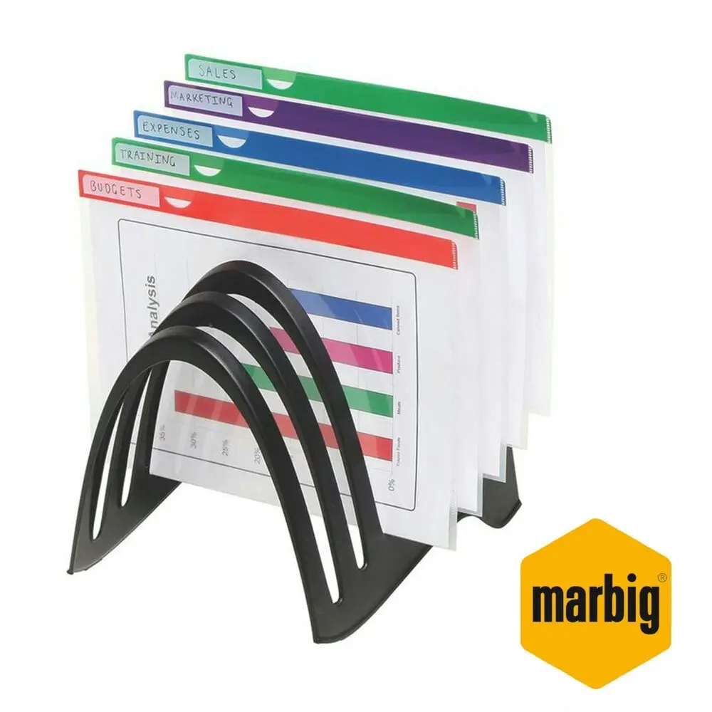 Marbig A4 Paper Documents Folder Rack/Organiser Holder/Stand Home/Office Black