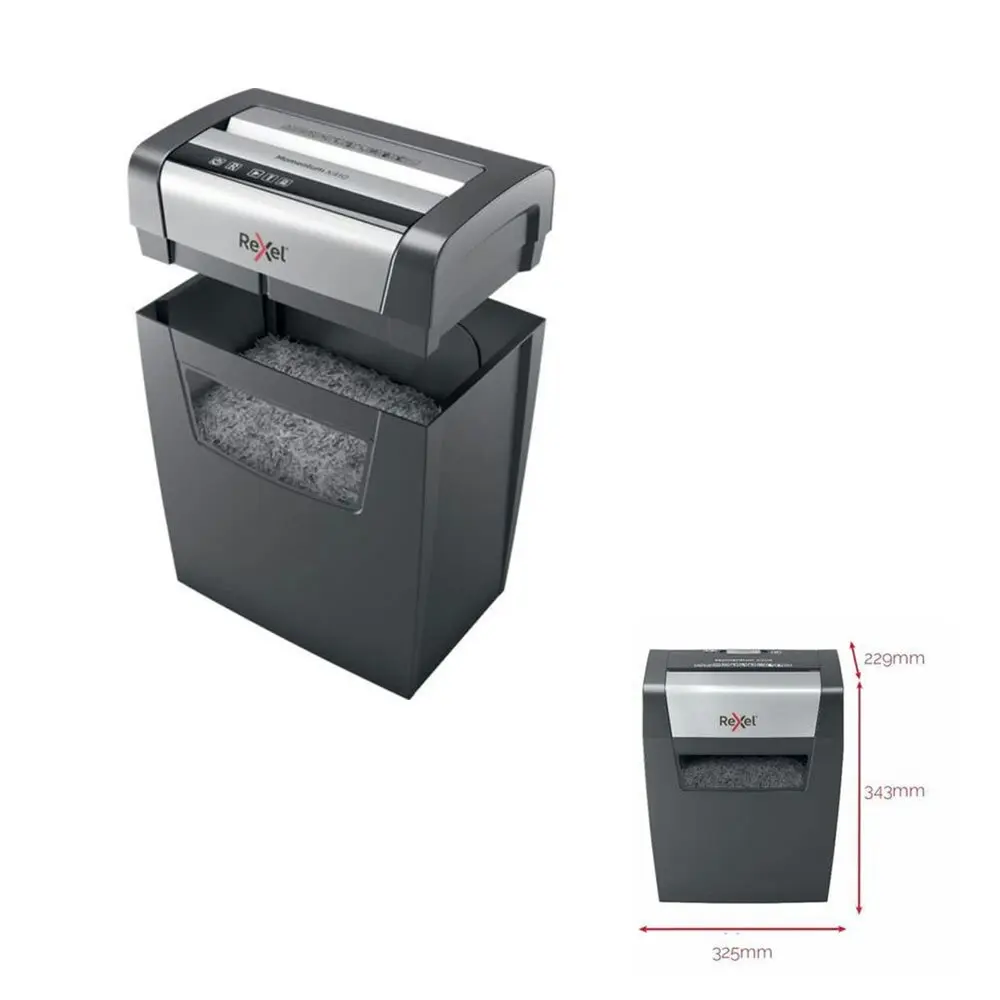 Rexel X308 Home Office Momentum 8x A4 Paper Sheet Shredder Cross w/15L Bin