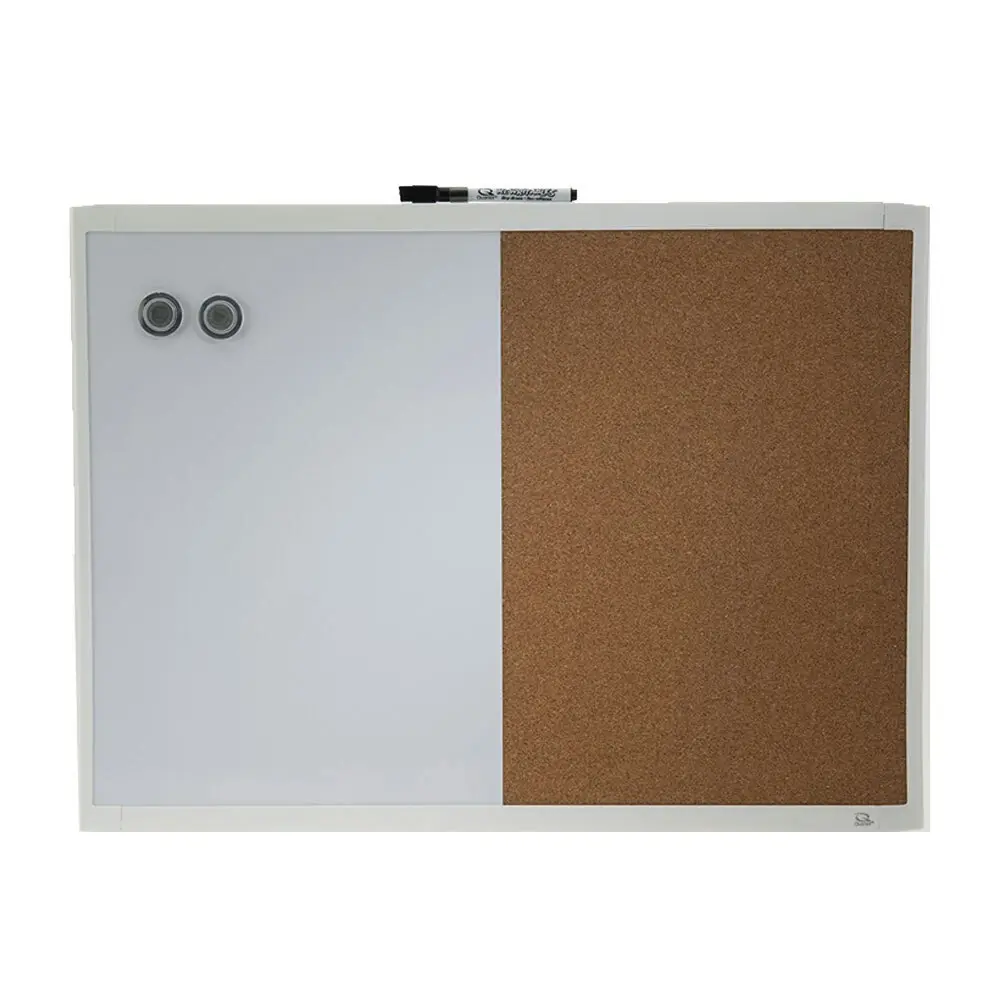 2PK Quartet 58x43cm Magnetic Combo White Board Cork/Memo/Note Wall Mountable