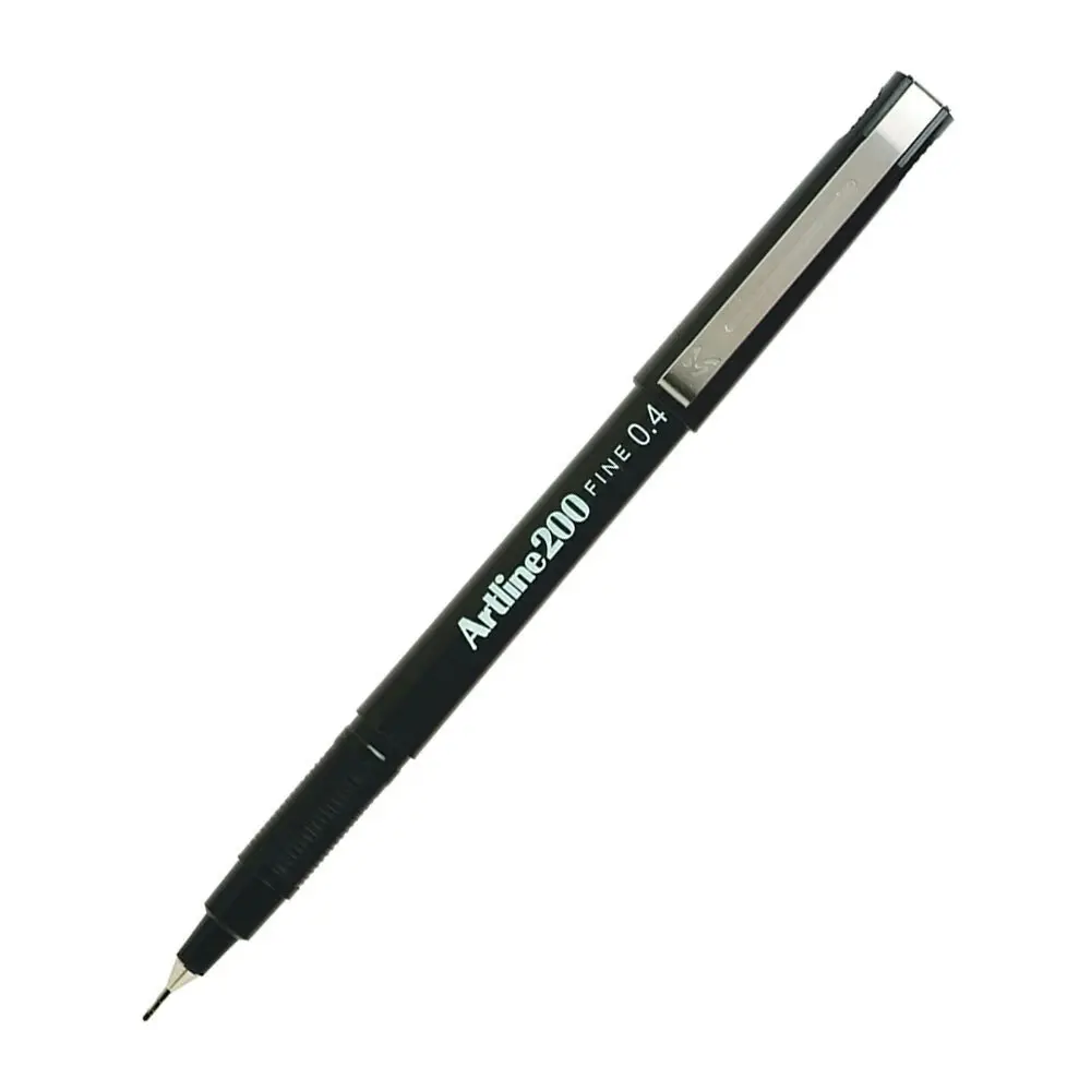 4pc Artline 220 Fine 0.4mm Line Work/School Fineline Drawing Writing Pen Black