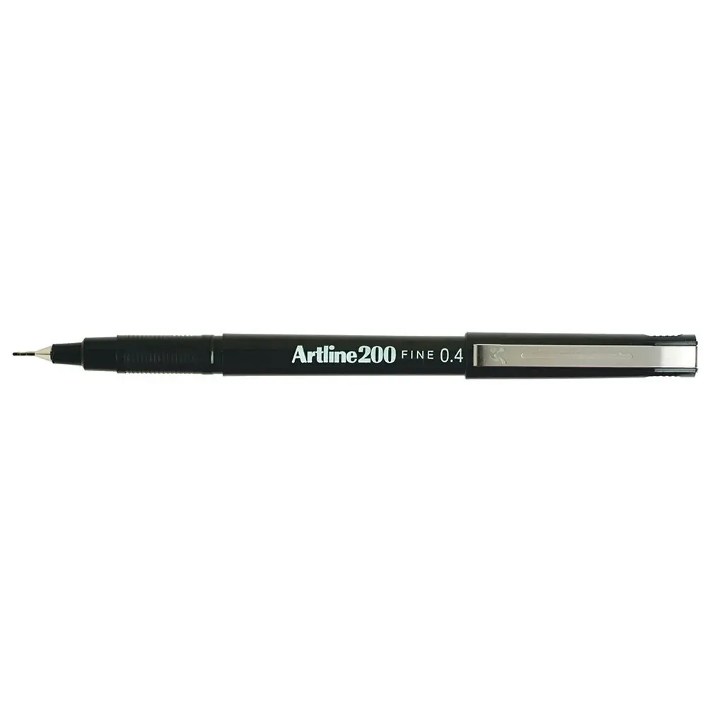 4pc Artline 220 Fine 0.4mm Line Work/School Fineline Drawing Writing Pen Black