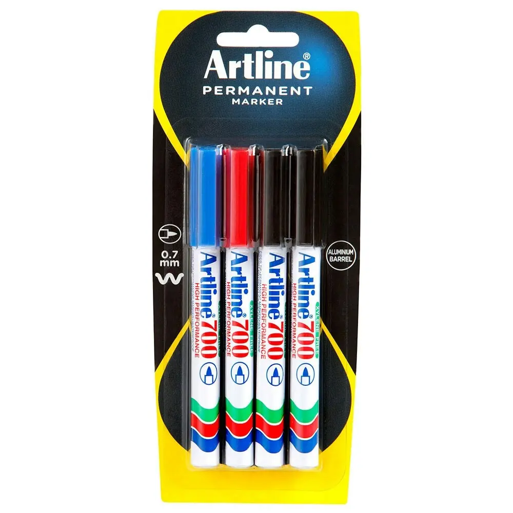 12pc Artline 700 Permanent Marker Work/School Assorted Colours 0.7mm Bullet Nib