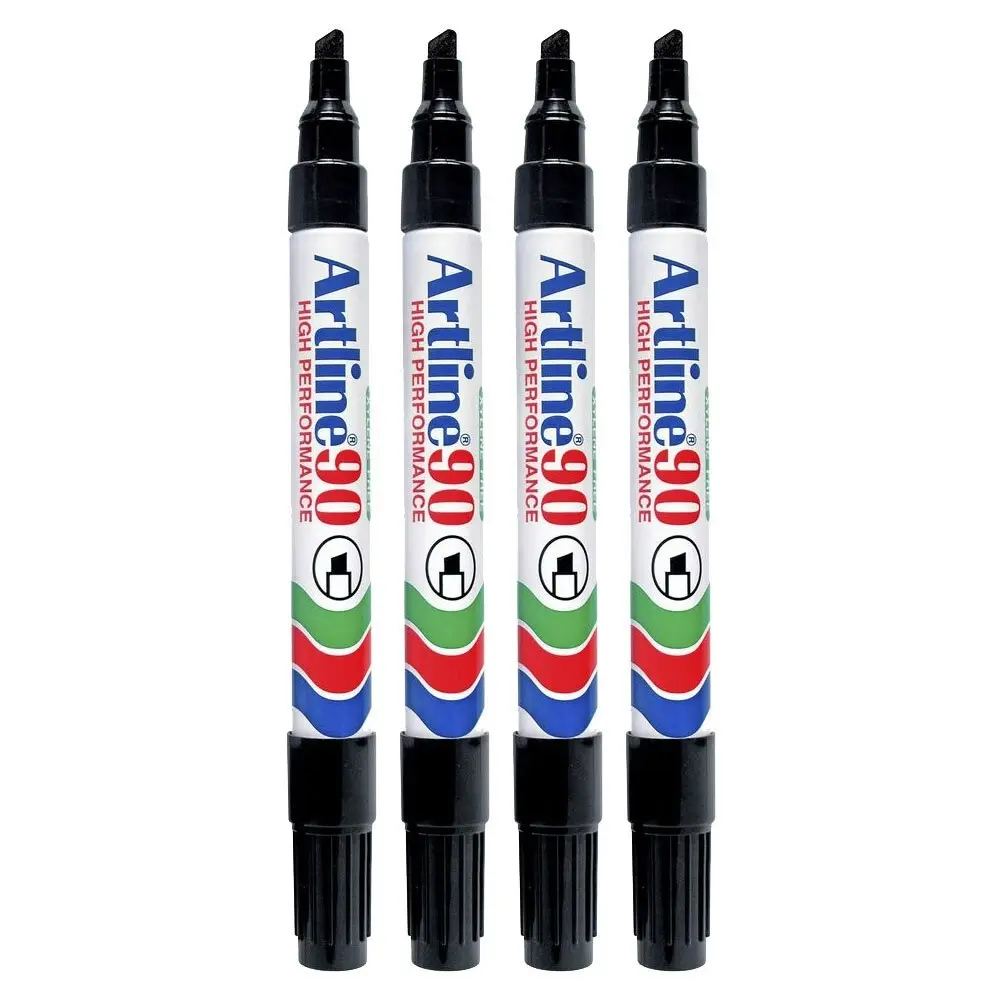 8pc Artline 90 Permanent Marker Office/School 2-5mm Line Width Chisel Nib Black