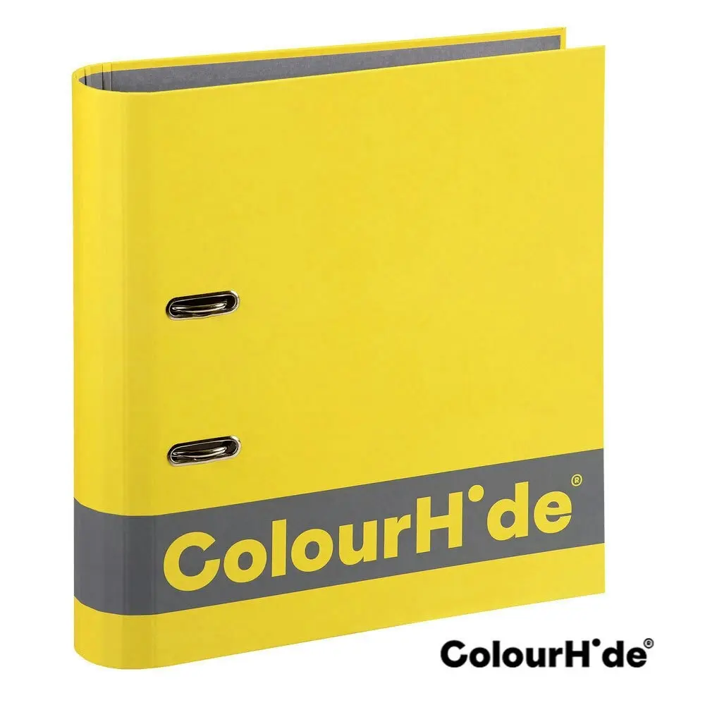 Colourhide A4 70mm 375 Sheets Silky Touch Lever Arch File/Paper Organiser Yellow