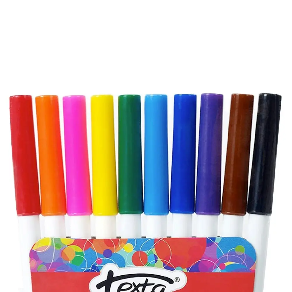 10pc Texta The Original Smart Bullet Tip Markers Water Based Kids Drawing Pens