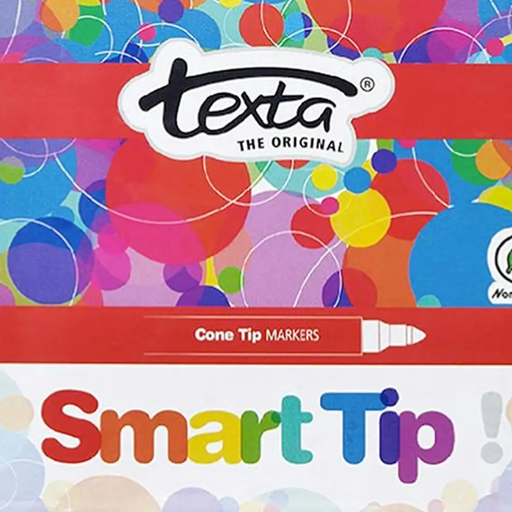 10pc Texta The Original Smart Bullet Tip Markers Water Based Kids Drawing Pens