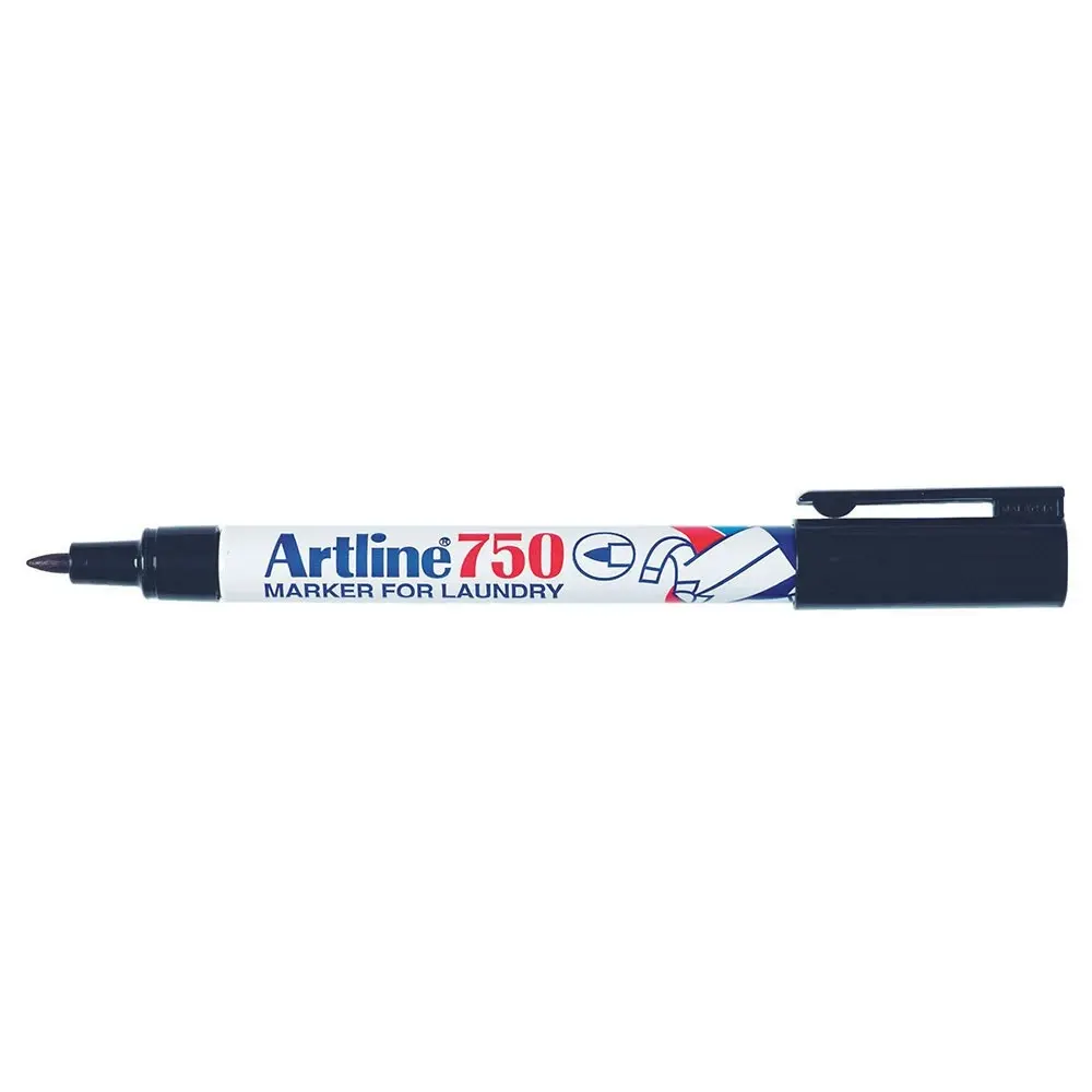 Artline 0.7mm Bullet Nib Laundry Marker Cloth/Linen/Fabric Clothing Pen Black