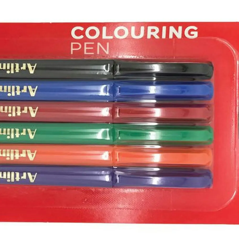 6pc Artline Supreme 0.6mm Colouring Pens School/Office Writing Assorted Colours