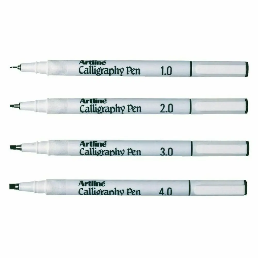 4pc Artline Calligraphy Pen Art/Craft Drawing/Writing Office School Pens Set BLK