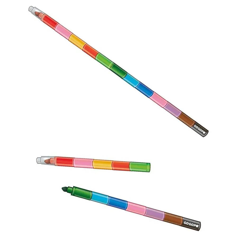 3x Gogopo Pop A Point Crayon Stack Art Crafts Fun Office/School Child/Kids Asst