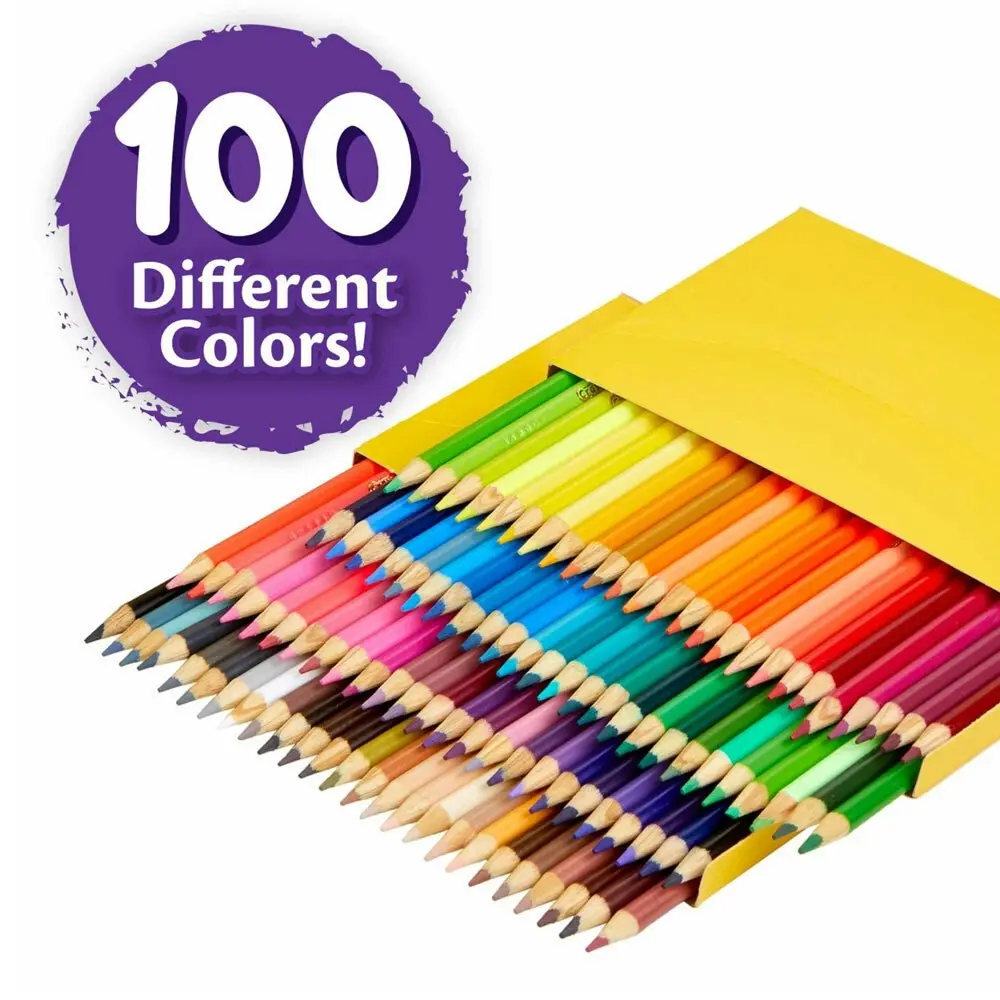 100pc Crayola Coloured Pencil Colouring Non Toxic Crayons Drawing Arts Kids 3y+