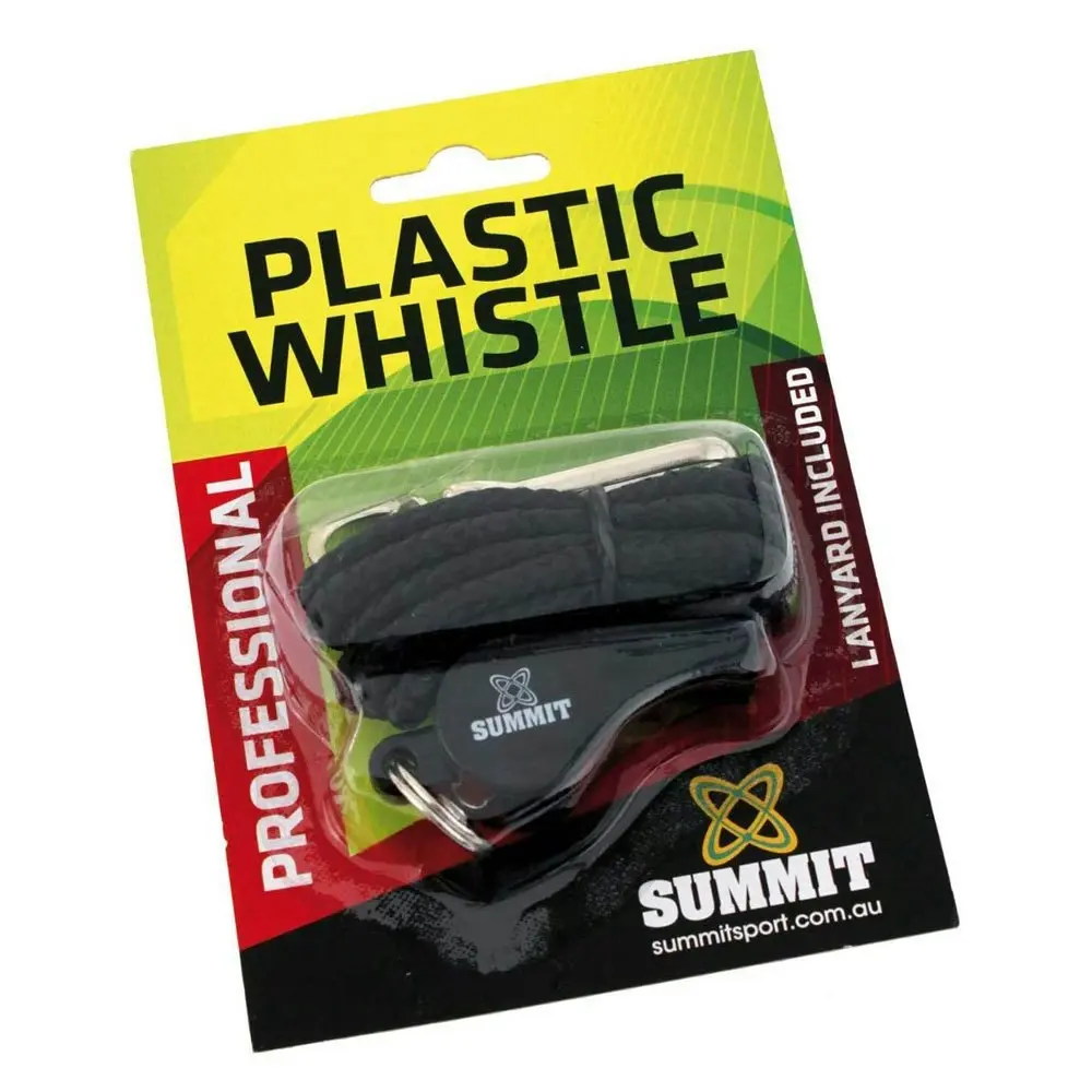 Summit Sports Plastic Whistle for Referee/Pro/Match/Outdoor/Training w/ Lanyard