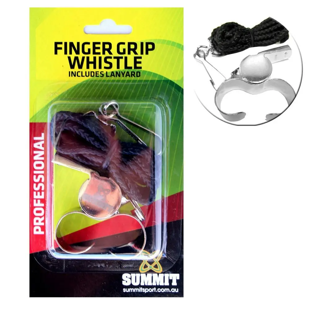 2PK Summit Brass Sports Whistle Referee/Match/Training w/ Lanyard & Finger Grip