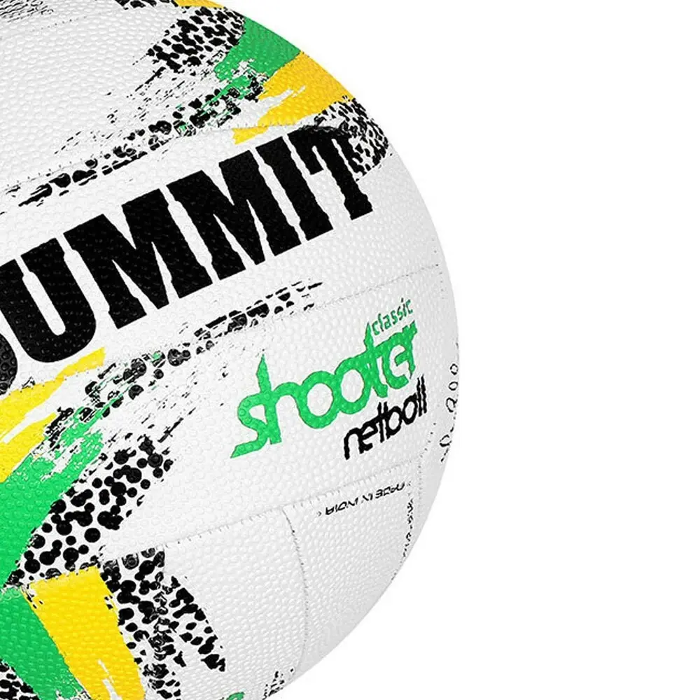 Summit Size 5 Liz Ellis Classic Shooter Stitched Netball Sport Ball White/Green