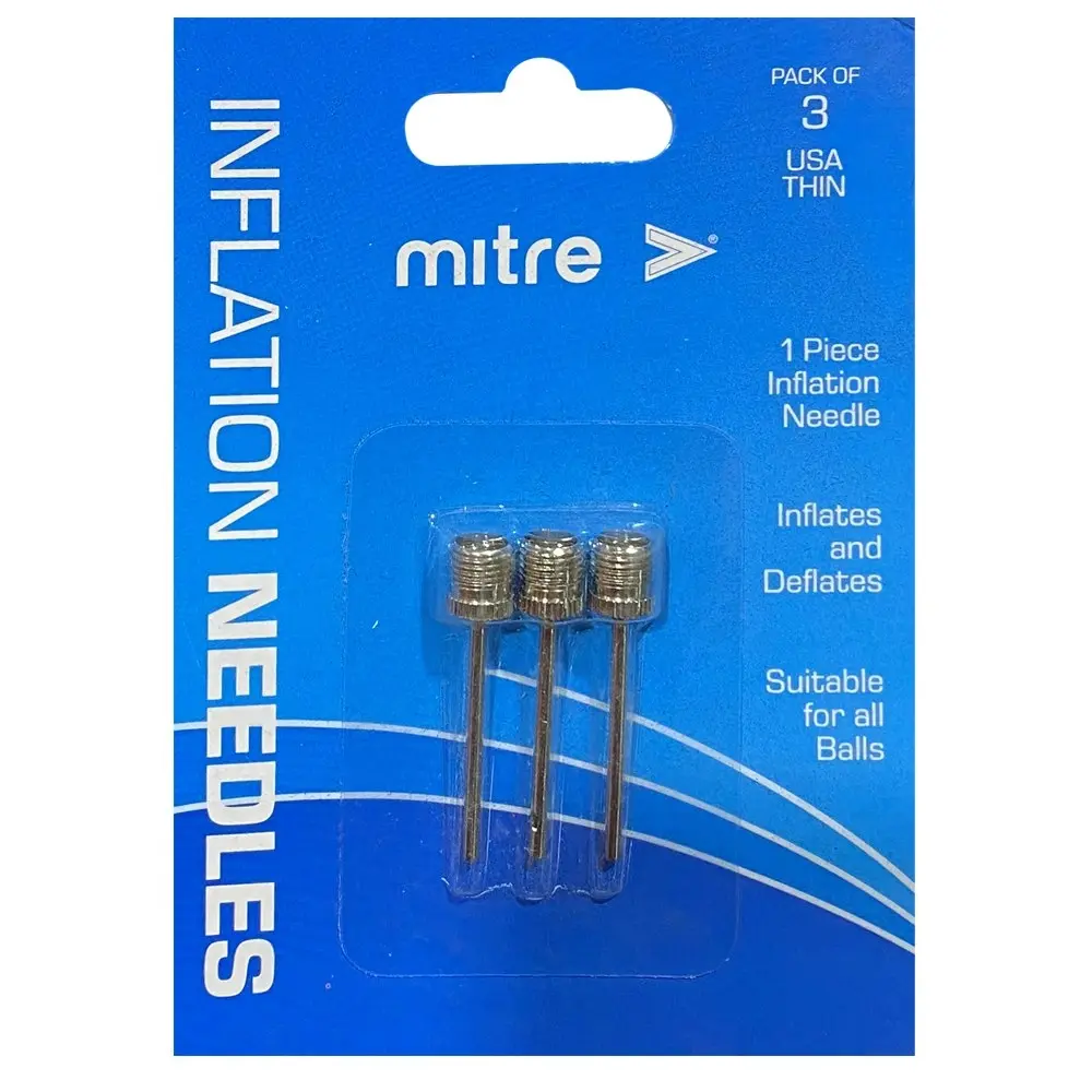 9pc Mitre USA Thin Inflation Needle for Basketball/Volleyball Soccer Ball Silver