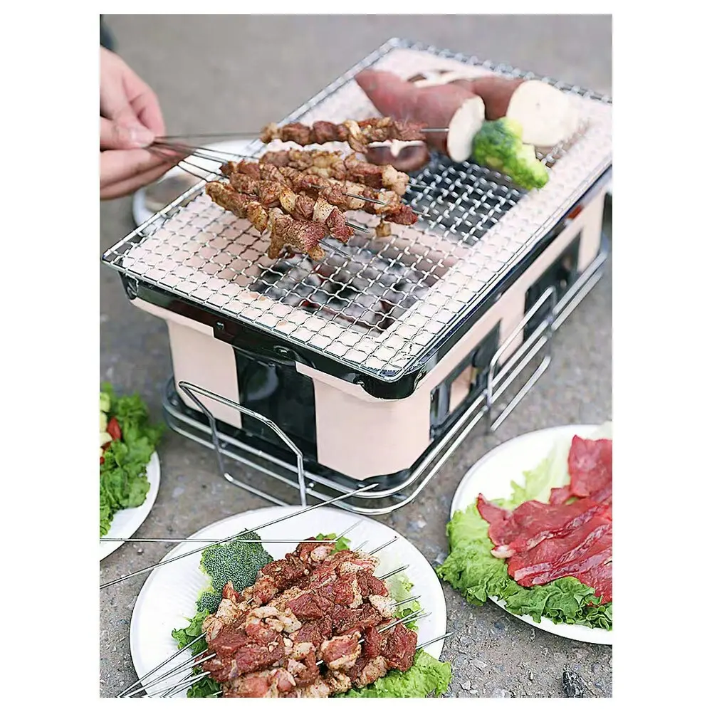 Healthy Choice 40.5cm Clay Firebox Hibachi Tabletop Dual Charcoal Grill/Mini BBQ