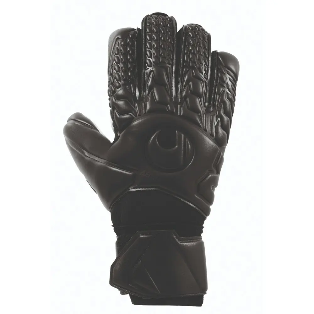 Uhlsport Comfort Absolutgrip VM Size 7 Sports Soccer Gloves Pair w/ Strap Black