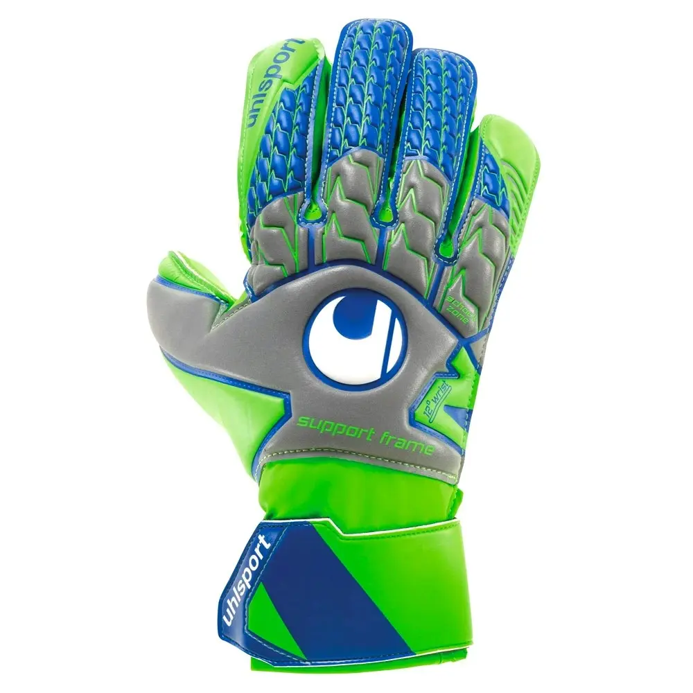 Uhlsport Tensiongreen Soft SF Fluoro Size 9.5 Sports Soccer Gloves Pair Green