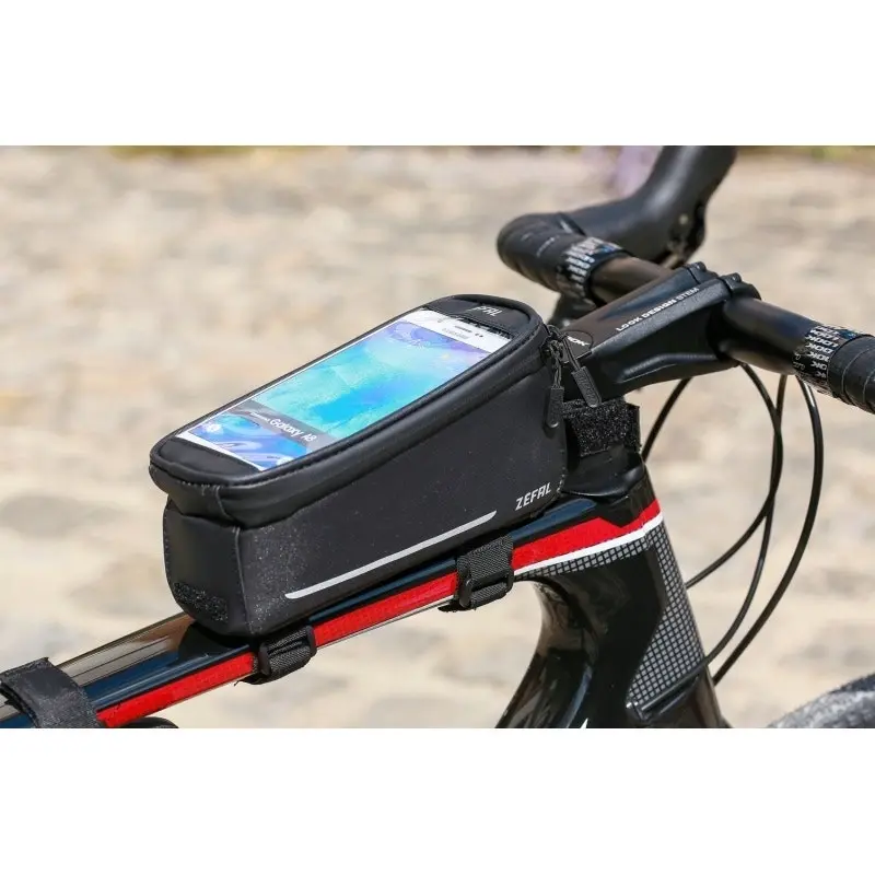 Zefal T1 Bicycle Console Pack Bag Medium Mount Bike Frame w/Phone Holder Black