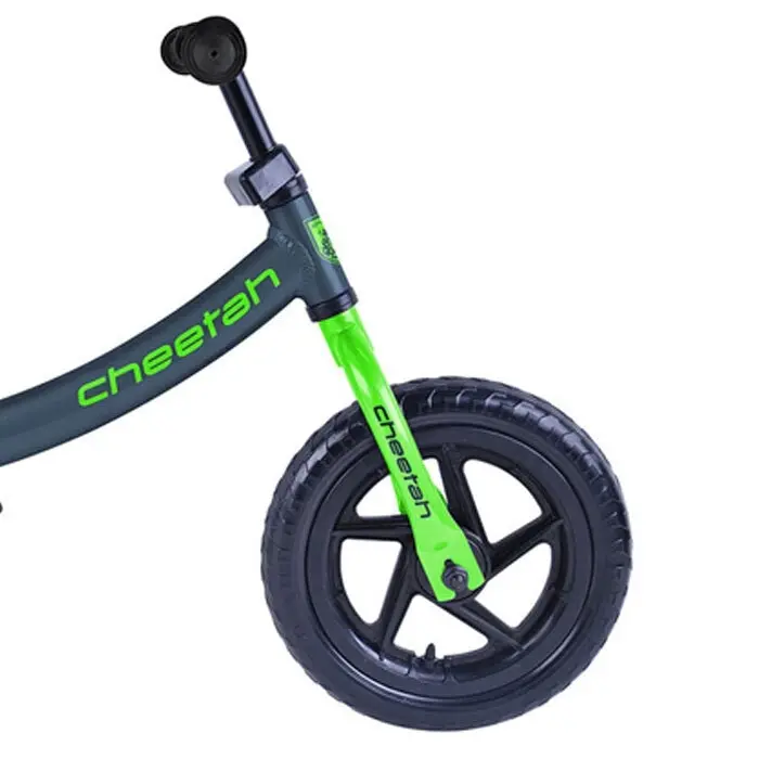 Cheetah Amigo Boys Jr 12 Inch Balance Bike/Bicycle Charcoal/Neon Green Kids 2-4y