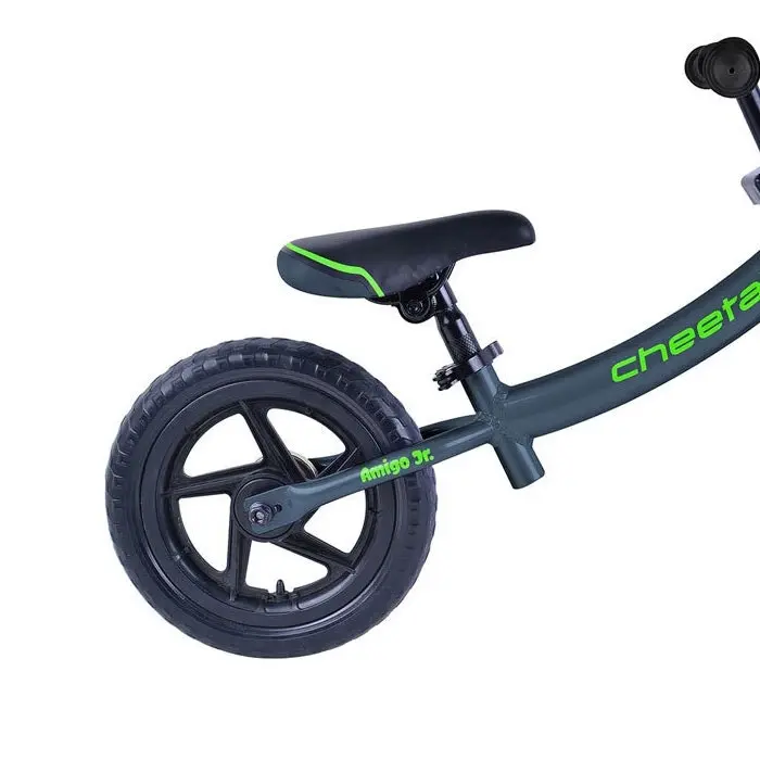 Cheetah Amigo Boys Jr 12 Inch Balance Bike/Bicycle Charcoal/Neon Green Kids 2-4y