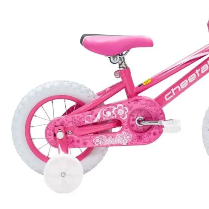 Cheetah Estella Girls Jr 12 In Pedal Bike/Bicycle w/Training Wheels PK Kids 2-4y