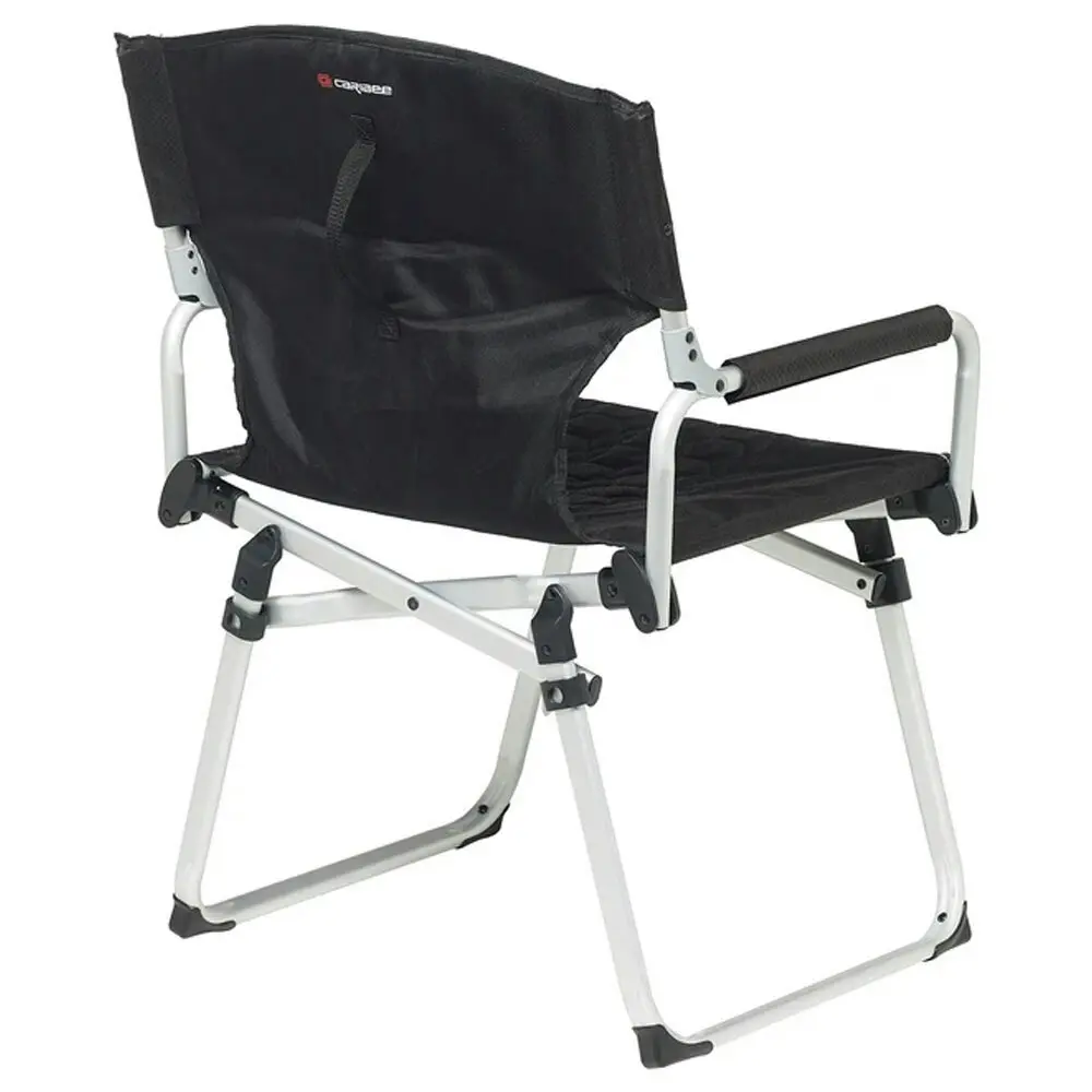 Caribee 90cm Aluminium Folding Directors Chair Black Outdoor/Camping Furniture